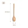 Solid wood Japanese long handle spoon domestic tableware large lacquer soup spoon prepared coffee stirring spoons T2I52740