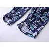 Pyjama bleu pour femmes mignon chat imprimé tricoté coton vêtements de nuit 2 pièces ensemble grande taille 3XL à manches courtes salon mince été T13810A 210421