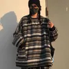 Yangelo 2021 truien vrouwen oversize unisex paren Japans gestreepte gebreide trui hiphop vrouwelijke nieuwe winter mode retro dagelijkse x0721