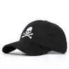 Cool Men Women Skull Haft Sunshade Baseball Cap Summer Outdoor Sport Sunshreen Hip Hop Regulowane Bawełniane czapki P55 22011869755120072