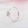 srebrny podwójny pierścień serca