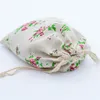 50pcs Linen Cotton 10x14cm Muslin Cosmetics Gifts Jewelry Packaging s Cute Drawstring Gift Bag & Pouches