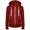 Solid Kvinnor Sweatshirt Hoodies Zipper Höst Vår Fashion Casual Black Hooded Långärmad Coat Pullovers 210803