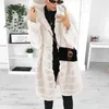 Women's Fur & Faux Womens Long Coat Winter Sleeve Waistcoat Body Thick Warmer Fashion Woman Outwear Jacket Casaco Feminino