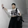 Gothic Stijl Crop Top Harajuku Grafische T-shirt voor Vrouwen Ulzzang Tshirt Zomer Tee Short Goth Kleding Korte Mouw Album Y2K X0628