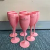 Girl Pink Plastic Wine glass Party Unbreakable Wedding White Champagne Coupes Cocktail Flutes Goblet Acrylic Elegant Cups