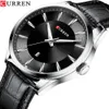 Curren Quartz Watches for Men Leather Strap Male Wristwatches Top Luxury Brand Business Men's Clock 45 Mm Reloj Hombres Q0524