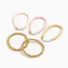 6 pçs / set boho letra de amor carta multicolor polímero polímero pulseiras de argila para mulheres moda redonda grânulos charme pulseira femme jóias