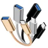 Adaptateur USB-C mâle vers USB3.0 usb2.0 femelle convertisseur de métal AF type-c câble OTG de synchronisation de données pour Samsung Xiaomi Huawei