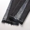Homens vintage lavado preto slim jeans flared calças streetwear