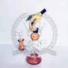 Narghilè in vetro Recycler Bong Tubi per l'acqua Impianto petrolifero Fab Egg Shape da 9" alto Dab Rigs