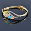 Sinleery Charm Opal Stone Leaf Bracelets Rose Yellow Gold Silver Color Inlay Tiny Crystal Bangle for Women Jewelry Sl203 Ssi Q0719