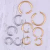 Hoop & Huggie Minimalist Big/Small Geometric Round Earrings High Polished C Shaped Titanium Steel Piercing Jewelry