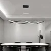 Minimalismus moderne LED-Pendelleuchten für Esszimmer, Küche, Wohnzimmer, schwarz/graue Aluminium-Lampe, Hängeleuchte, Lampen