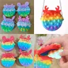 Macaron Rainbow Push Popper Fidget Purses Leksaker Jul Poppet Bubbla Pussel Ryggsäckar Purses Kids Silikon Plånbok Kedja Väskor Crossbody Pouch Xmas Gift G978Ge4