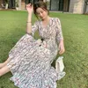 Maxi Boho Tropical Beach Vacation Dresses Women Long White Chiffon Floral DrSummer 2021 Runway Elegant Korean Party Dresses X0621