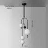 Nordic Black Chandelier Lampor Modern Designer LED Ljuskrona Enkel Bar Matsal Restaurang Magic Bean Office Ball Grape Hanglamp