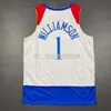 100% Cousu Zion Williamson City Swingman Jersey Hommes XS-5XL 6XL chemise maillots de basket Retro NCAA