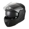 Motorcykelhjälmar Dot Flip Up Hjälm Double Visors Racing Modular Dual Lens Full Face Motocross Casco