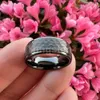 ITungsten 6mm 8mm hommes femmes noir martelé tungstène bague de mariage bande de fiançailles bijoux de mode bords étagés confort Fit71267297239970