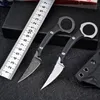 Coltello dritto a lama fissa di alta qualità D2 Lame Stone Wash bianco / nero Full Tang G10 Maniglia Coltelli tattici di sopravvivenza con Kydex