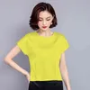 Plus Size 4XL Loose Chiffon Blouse Shirt Women O-Neck Short Sleeve Summer Tops Solid Silk Oversized Blusas 0425 40 210512