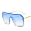 2021 Letter F Vattenmärke fogade Sun Glass PC Men's Women's Large Frame Overdimensionera One Piece Lens italienska varumärke SUNGLASS283Q