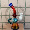 Unique Sidecar Hookah Glass Bong Dab Rig Inline Perc Heady Water Pipe Robot Fumed