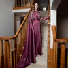 Vida Árabe Vestidos de Noite com Manga Longa Cabo Luxo Dubai Frisado de Cristal Lace Muçulmano Kaftan Médio Oriente Vestido de Prom Vestido