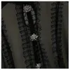 Chemisiers pour femmes chemises à manches longues en mousseline de soie chemisier élégant panneau de dentelle col montant diamant cloche chemise Design de mode haut de gamme