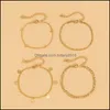 Länk JewelryLink -kedjan Boho Layered Gold Beads Armband för kvinnor Trendiga Charms Sequin -uttalande Bangle Armband till hands smyckespresent Dro