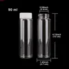 15 stycken 90ml 37 * 120mm Glasflaskor med vita plastkåpor Spice Container Candy Jars Vial DIY Craft for Wedding Gift Goods