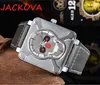 Montre de Luxe Skull Quartz Watch Classic Men's Day-Date Watch 46mm Läder Vattentät Armbandsur Super Bright Orologio di Lusso