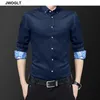 Automne nouveaux hommes coton chemise décontractée coupe régulière bouton à manches longues chemises coréen Harajuku mâle Blouse haut 210412