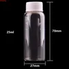 24pcs 27*70mm 25ml Transparent Glass perfume Spice Bottles Container with White Plastic Screw lid Tiny Jar Vials DIY Craftgoods