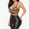 Frauen Sexy See-Through Body Black Ketten Gedruckt Muster Sleeveless V-Ausschnitt Romper Overalls Party Club Mode Tops 210619