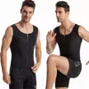 Vêtements de sport hommes fitness Sauna gilets fermeture éclair hauts entraînement transpiration rapide Compression shapewear