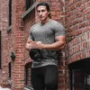 New Compression T-shirt Men Jogger Knitted t-shirt Sporting Skinny Tee Shirt Male Gyms Fitness Bodybuilding Workout Clothing 210421