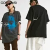 Tees Shirts Hip Hop Creative Poster Print Punk Rock Gothic Tshirts Harajuku Streetwear Loose Cotton Casual Tops 210602