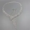 Örhängen halsband mode lyxiga bröllop smyckesuppsättningar för brud brudtärna smycken dropp örhänge