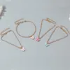 Koreanska mode fjäril anklets rhinestone kristall fot armband boho strand söt akryl anklet för kvinnor tjejer