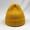 Mixed Color Winter Cap Knit Hat for Men Women Striped Shape Beanies Dark Green Black Blue Yellow Y21111