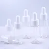 50 stks / partij 5 ml 10 ml 15 ml 20 ml clear glazen druppelaar fles potjesflesjes met pipet voor cosmetische parfum etherische olieplessen