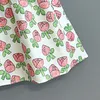 Meninas bebê floral impressão vestidos verão crianças meninas flores princesa vestidos crianças suspensórios de suspensórios com chapéus 210429