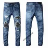 Jean Mens Designers Jeansが苦しんだRipped Biker Slim Fit Motorcycle Bikers Denim for Men s Fashion Mans Black Hip-Hop Pour267r