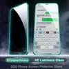 Lichtgevende Privacy Gehard Glas Anti-Spy Volledige Cover Schermbeschermers voor iPhone 13 12 Pro Max Mini X XR Gloeiende Glas Siliconen Zachte Rand Nieuw