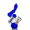 Bubblers Oil Burner를위한 Black Blue Hookah Inline Percolator Glass Bubbler Hand Pipe DAB 흡연 봉 액세서리