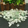 Cyan Phantom Included Clear Quartz Crystal Tumbled Stones Arts Crafts 7-12mm Mini Freeform Polished Lodolite Garden Gemstone Chips for Reiki, Energy Amplification