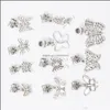 Métaux Perles Lâches Bijoux 100 Pcs/Lot 11 Styles Papillon Dangle Grand Trou Tibétain Sier Fit Européen Charme Bracelet Perle Diy Drop Delivery 202