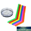 Pailles colorées en silicone sans BPA pour gel de silice de qualité alimentaire de 30 oz pliées droites Achetez de la paille sans brosse! lz0484